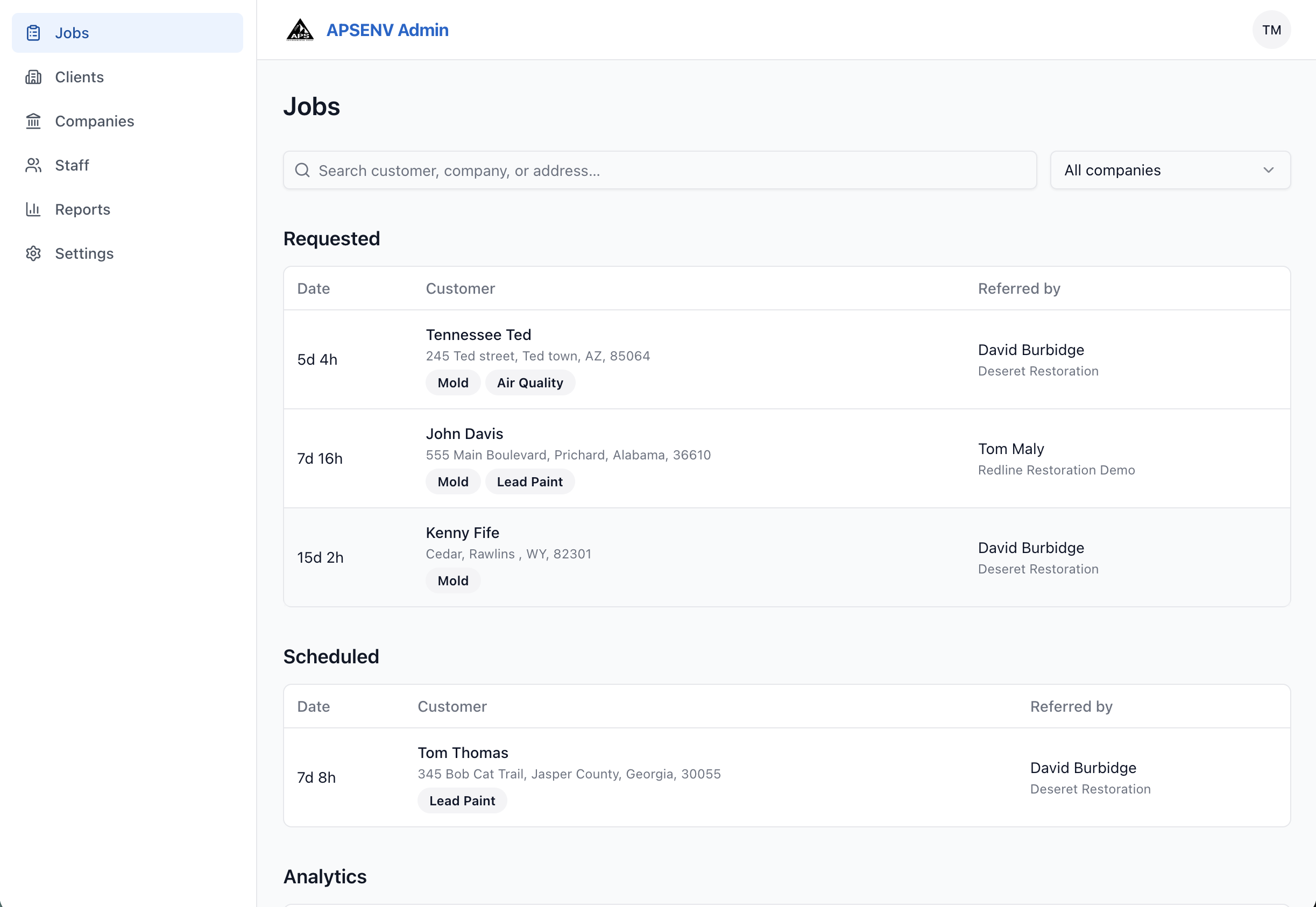 Admin request management