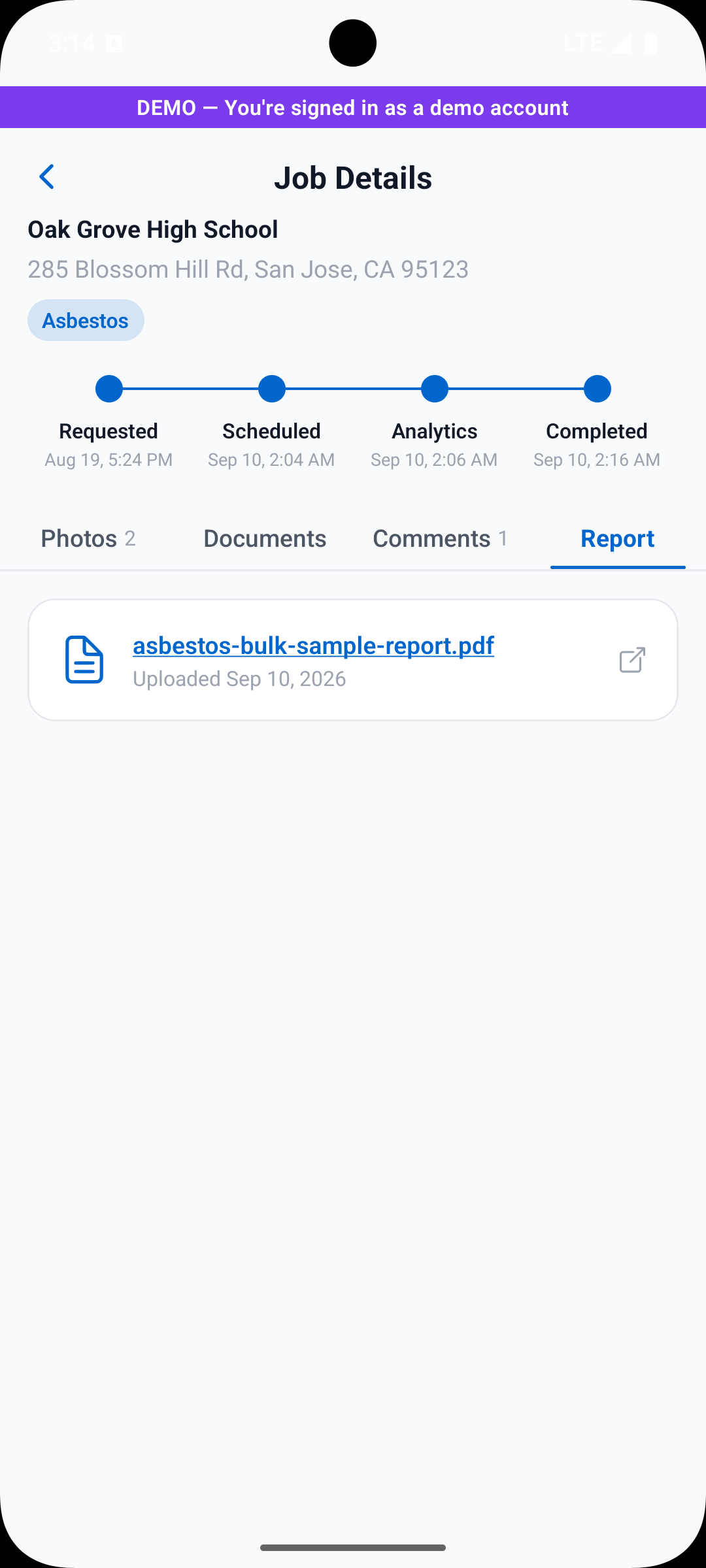 Status screen