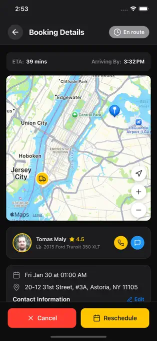 LockAtlas technician ETA screen