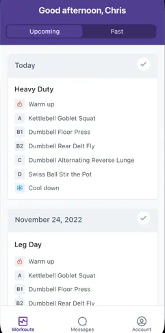 TrueCoach screenshot